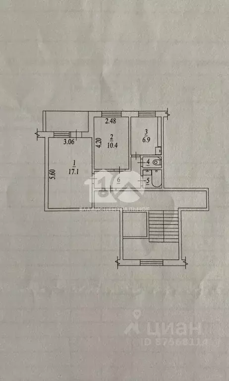 2-к кв. Новосибирская область, Бердск Вокзальная ул., 24 (46.0 м) - Фото 1