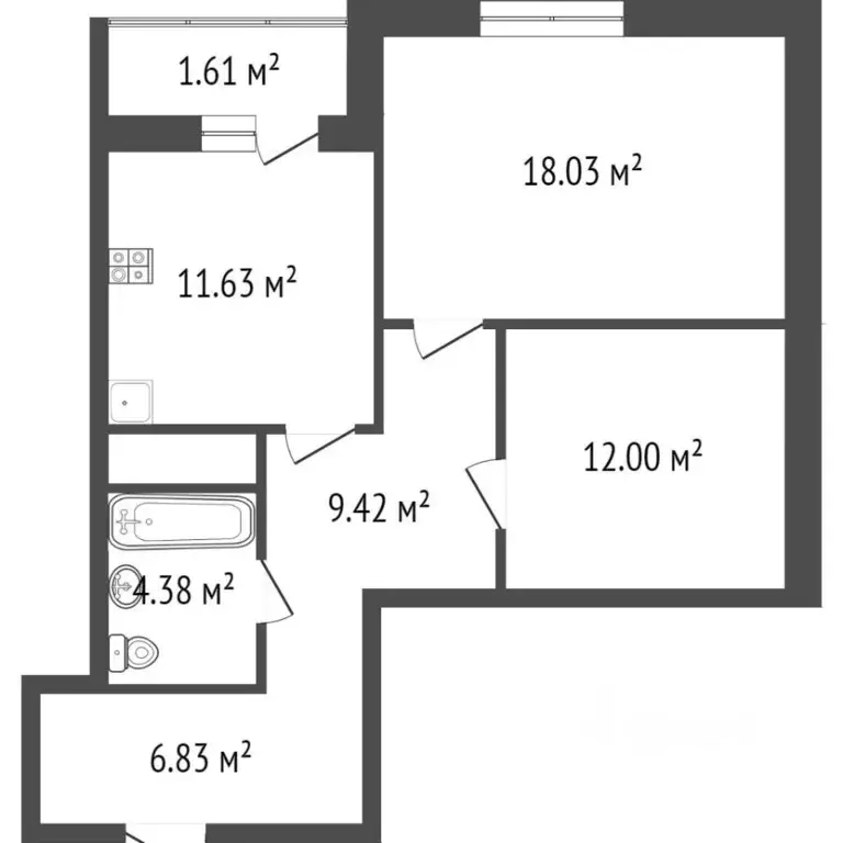 2-к кв. Башкортостан, Стерлитамак просп. Октября, 38 (62.4 м) - Фото 2