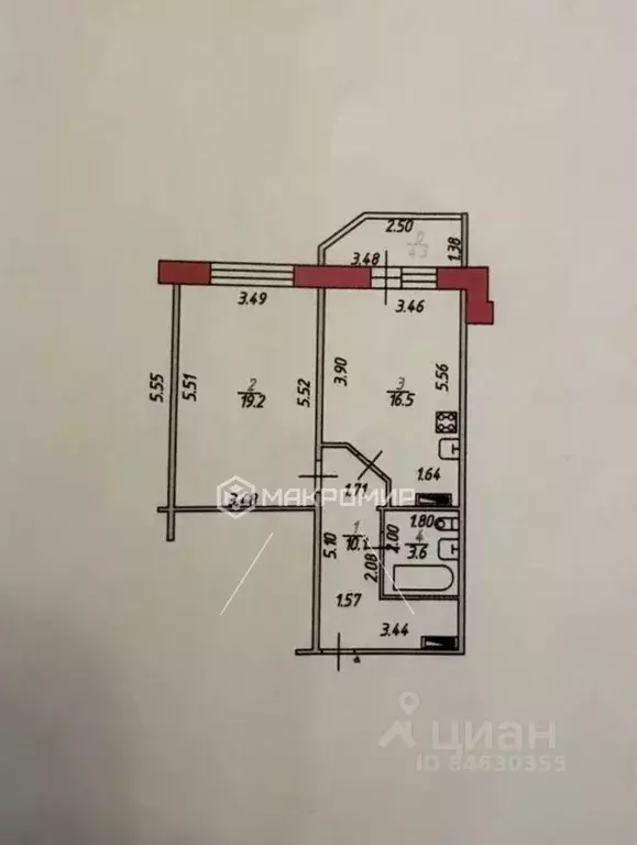 1-к кв. Орловская область, Орел ул. Алроса, 1 (50.0 м) - Фото 2