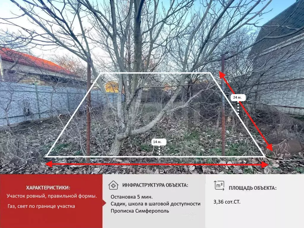 Участок в Симферополь, 12-я улица Коллективных Садов (3.36 м) - Фото 2
