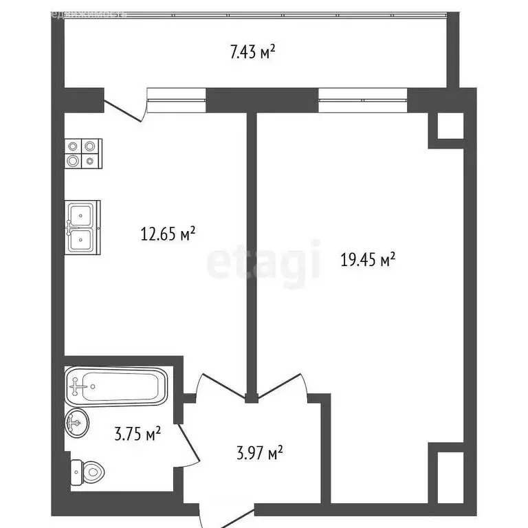 1-комнатная квартира: Якутск, улица Свердлова, 1 (41 м) - Фото 0