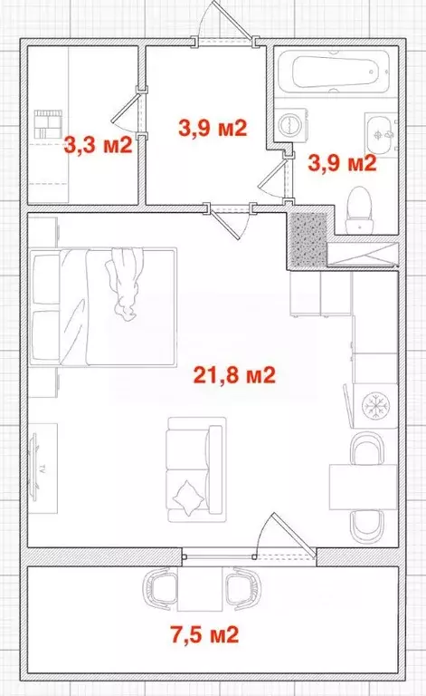 Студия Санкт-Петербург бул. Александра Грина, 3 (40.0 м) - Фото 1