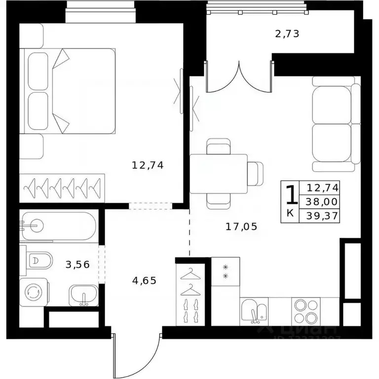 1-к кв. Нижегородская область, Нижний Новгород Ленгородок мкр, Мед ... - Фото 1