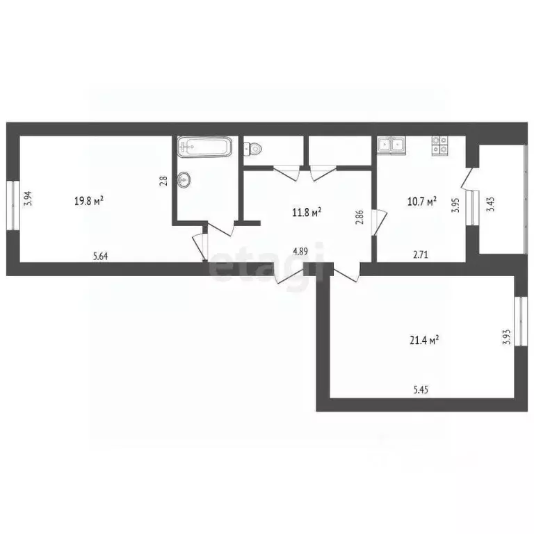 2-к кв. Вологодская область, Вологда ул. Чехова, 4 (71.9 м) - Фото 2