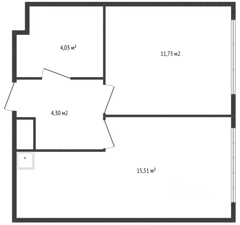 1-к кв. Москва № 3 кв-л, 6к1 (35.57 м) - Фото 2