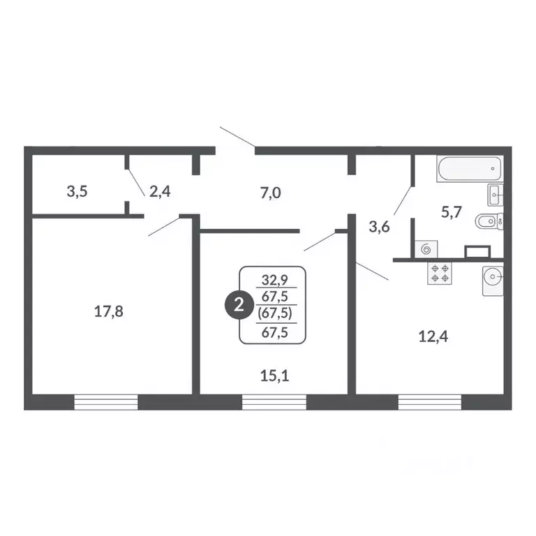 2-к кв. Кировская область, Киров  (67.5 м) - Фото 0