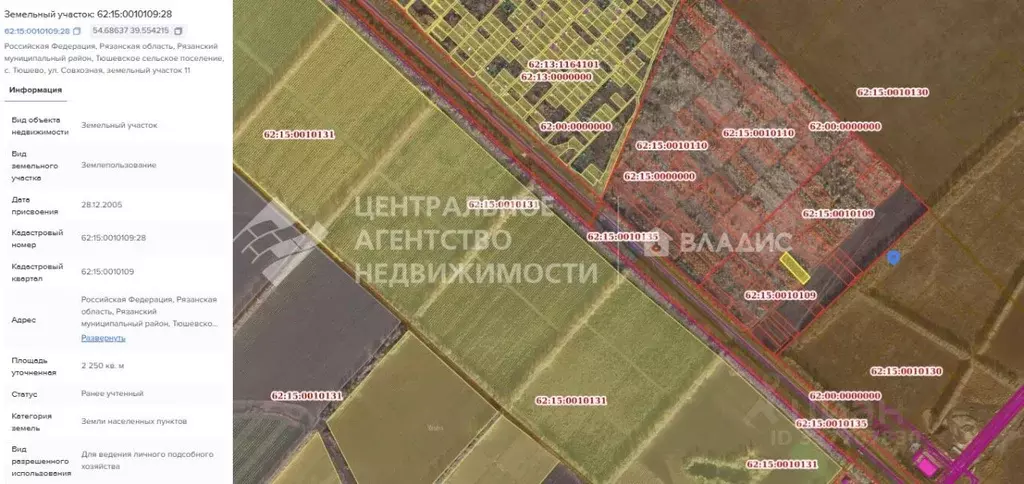 Участок в Рязанская область, Рязанский муниципальный округ, с. Тюшево  ... - Фото 1