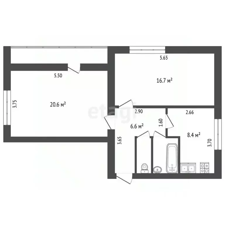 2-к кв. Крым, Симферопольский район, Широковское с/пос, с. Пролетное ... - Фото 2