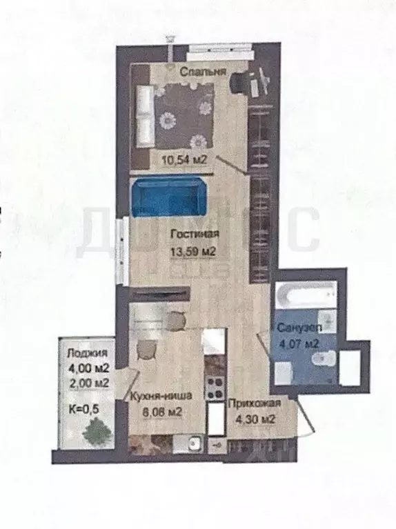 2-к кв. Свердловская область, Екатеринбург ул. Таватуйская, 25к2 (42.0 ... - Фото 2