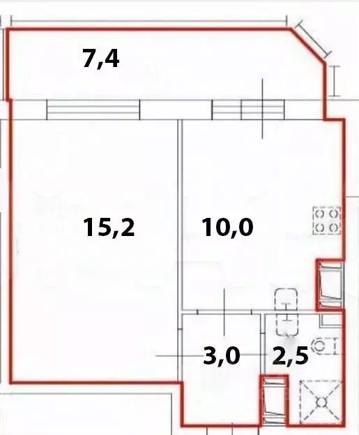 1-к кв. Санкт-Петербург Кондратьевский просп., 68к4 (30.4 м) - Фото 2
