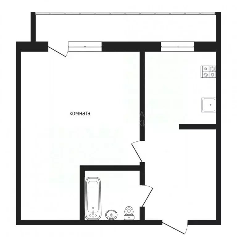 1-к кв. Тюменская область, Тюмень Камчатская ул., 37 (35.0 м) - Фото 1