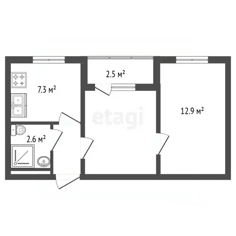 2-к кв. Санкт-Петербург ул. Чарушинская, 22к1 (36.8 м) - Фото 2