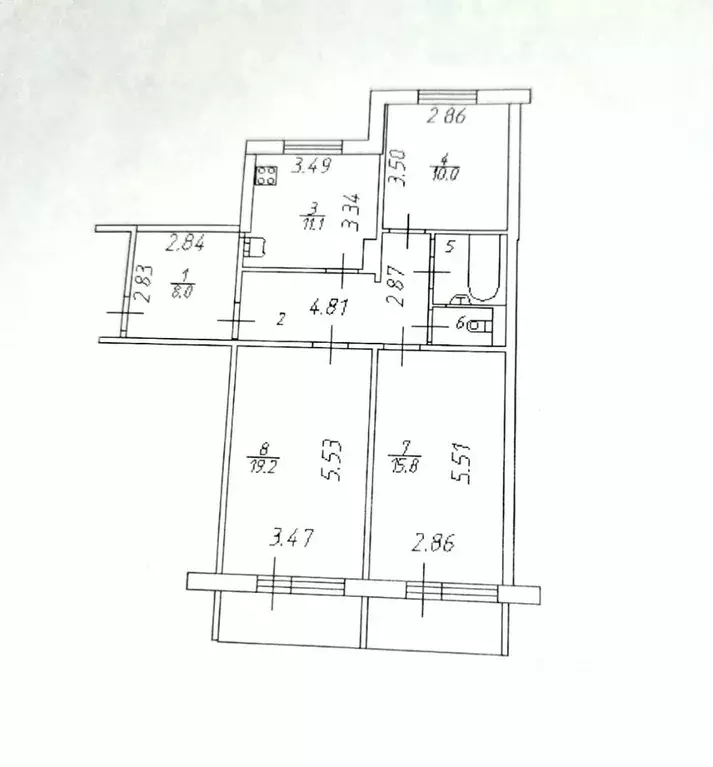3-к кв. Новгородская область, Великий Новгород ул. Коровникова, 14 ... - Фото 2
