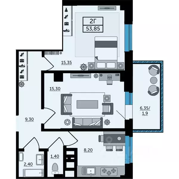 2-к кв. Ростовская область, Ростов-на-Дону пос. Мирный, ул. ... - Фото 1