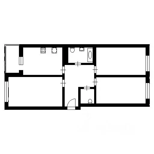 3-к кв. Новосибирская область, Новосибирск ул. Кошурникова, 22/2 (85.5 ... - Фото 1