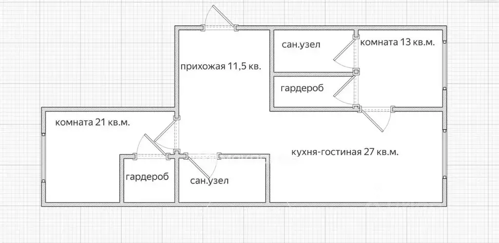 Квартира, 3 комнаты, 84 м - Фото 2