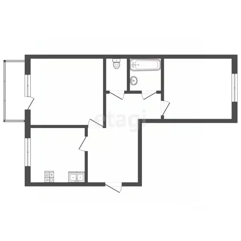 2-к кв. Чувашия, Чебоксары ул. Ашмарина, 34 (50.2 м) - Фото 2