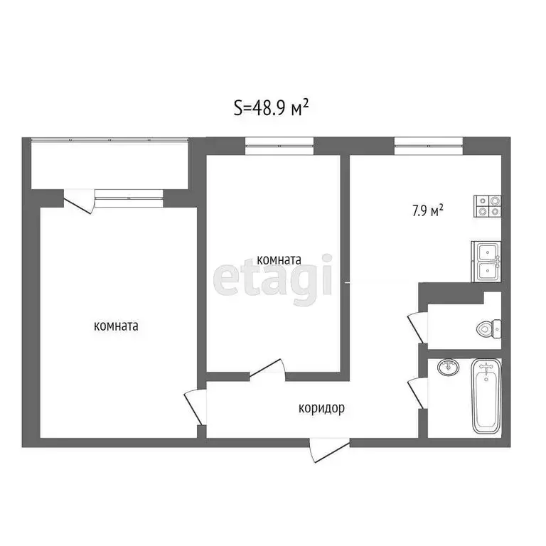 2-комнатная квартира: Усинск, Возейская улица, 11 (47.3 м) - Фото 1