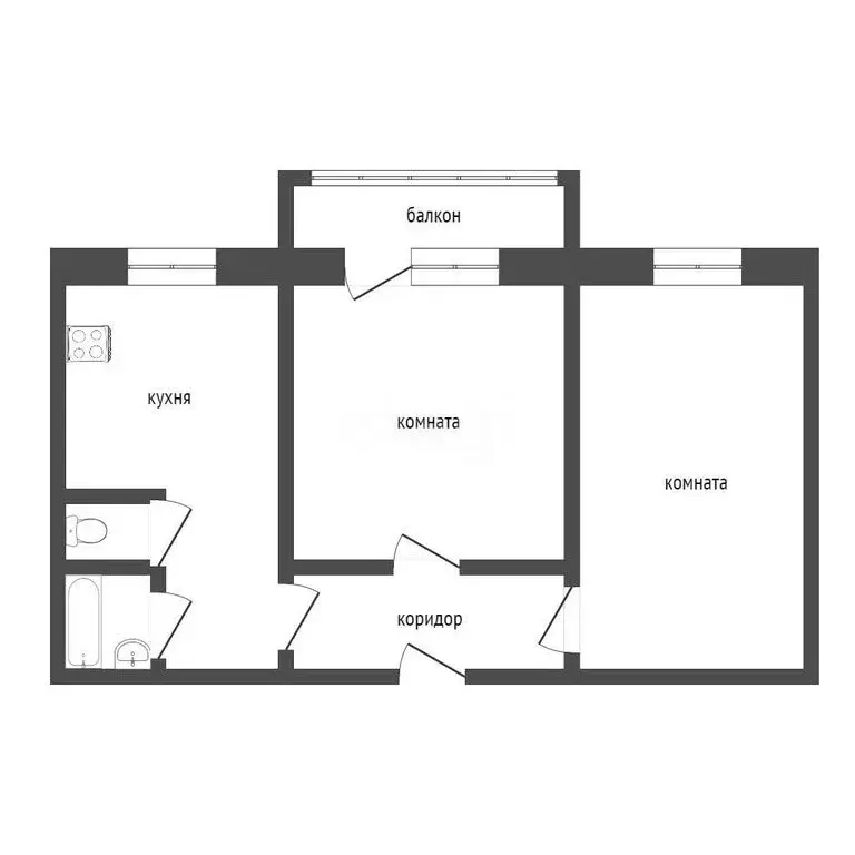 2-комнатная квартира: Курган, жилой район Заозёрный, 2-й микрорайон, ... - Фото 1