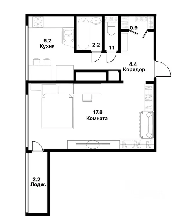 1-к кв. Санкт-Петербург Аэродромная ул., 11к3 (32.7 м) - Фото 1