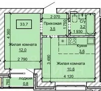 2-к кв. Алтайский край, Барнаул ул. Анатолия (33.7 м) - Фото 1