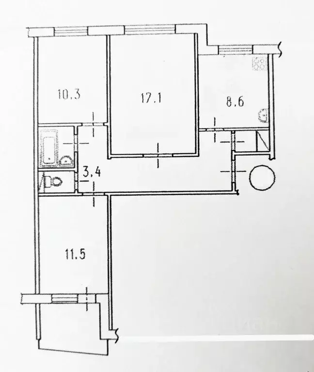 3-к кв. Омская область, Омск Волгоградская ул., 24 (63.4 м) - Фото 1