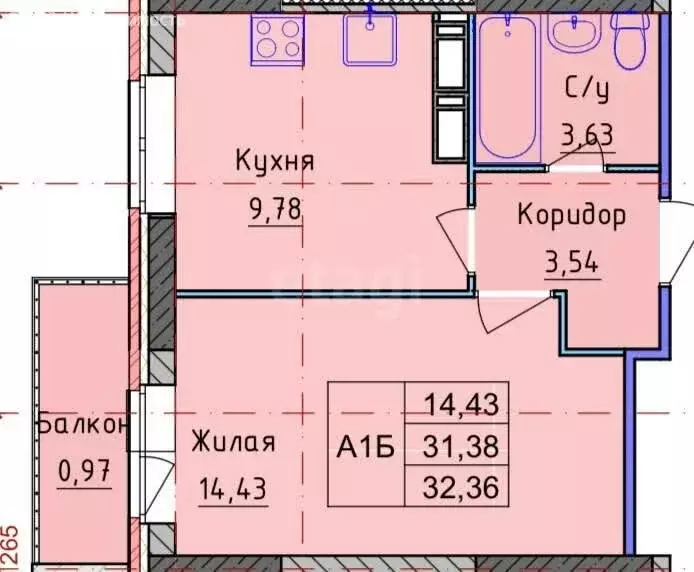 1-комнатная квартира: Ярославль, Большая Норская улица, 5 (32 м) - Фото 1