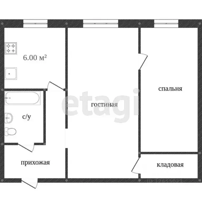 2-к кв. Костромская область, Кострома ул. Козуева, 90 (45.1 м) - Фото 1