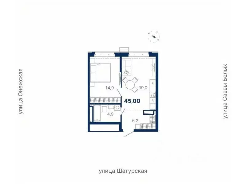 1-к кв. Свердловская область, Екатеринбург ул. Шатурская (45.0 м) - Фото 0