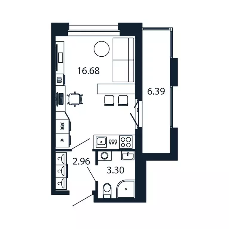 Квартира-студия: Новоселье, Центральная улица, 30к2 (22.9 м) - Фото 1