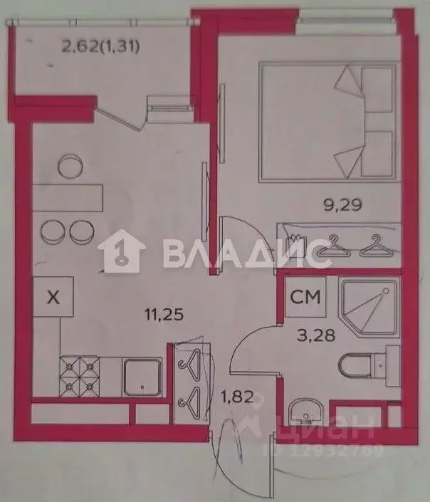 2-к кв. Пензенская область, Пенза ул. Щербакова, 89 (25.64 м) - Фото 0