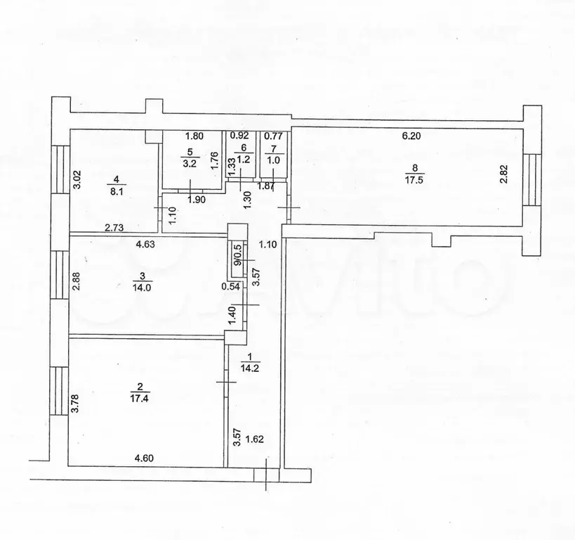 3-к. квартира, 77,1 м, 1/3 эт. - Фото 0