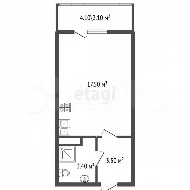 Квартира-студия, 23,7 м, 10/15 эт. - Фото 0