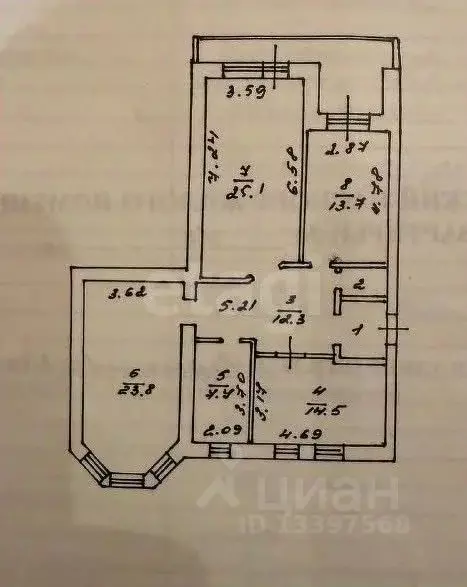 3-к кв. Тверская область, Тверь бул. Радищева, 4 (120.0 м) - Фото 2