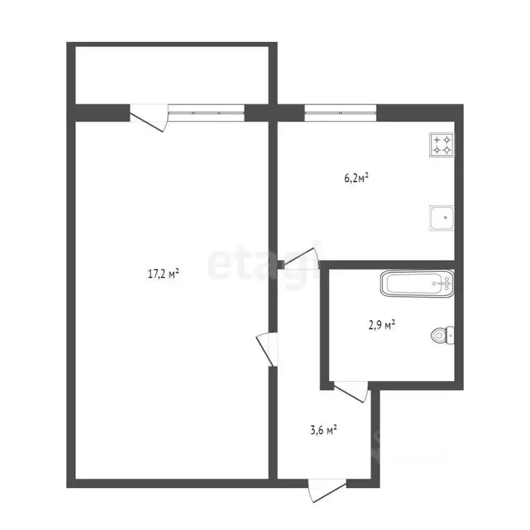 1-к кв. Севастополь ул. Хрусталева, 21 (30.5 м) - Фото 1