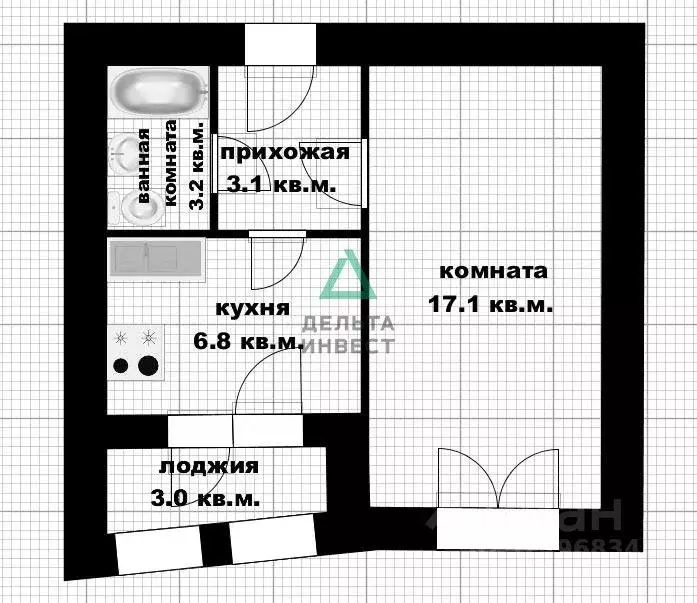 1-к кв. Башкортостан, Уфа ул. Рудольфа Нуреева, 14 (31.7 м) - Фото 2