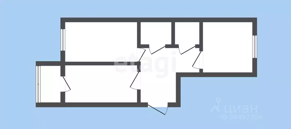 2-к кв. Карачаево-Черкесия, Черкесск ул. Демиденко, 26 (82.2 м) - Фото 1