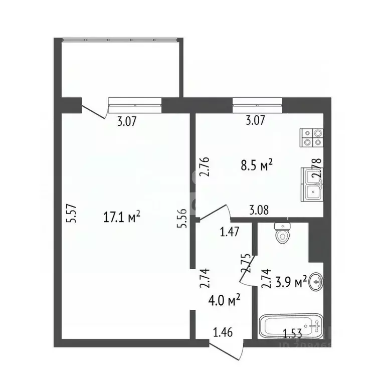 1-к кв. Хабаровский край, Хабаровск ул. Сысоева, 12 (33.5 м) - Фото 1