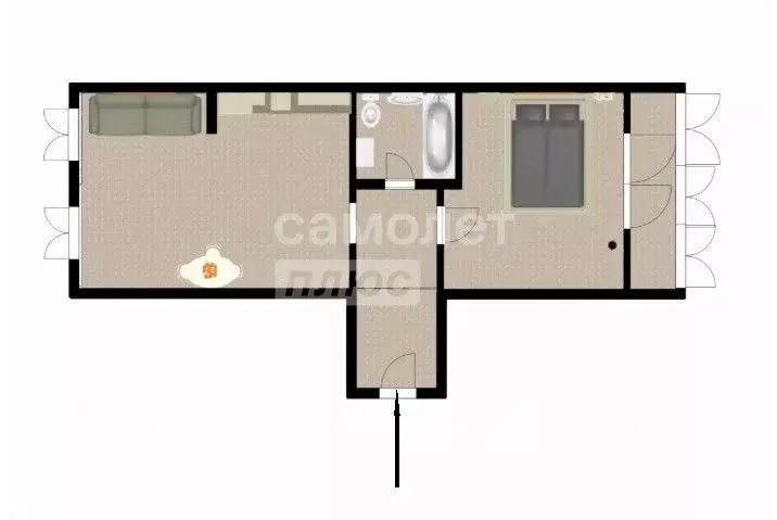 2-к кв. Пензенская область, Пензенский район, Засечный сельсовет, с. ... - Фото 2