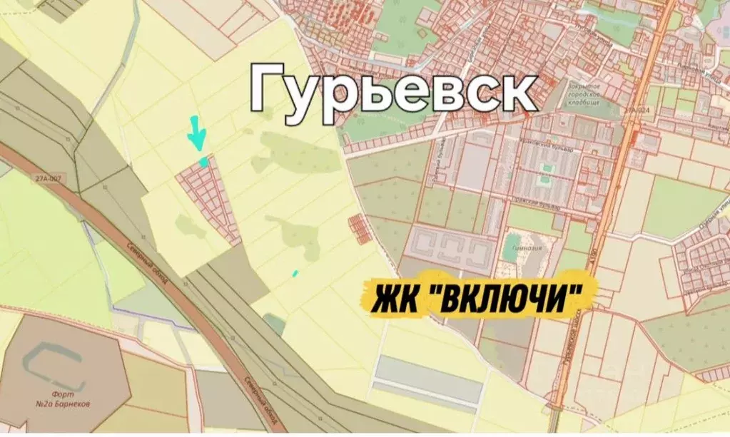 Участок в Калининградская область, Гурьевский муниципальный округ  ... - Фото 2