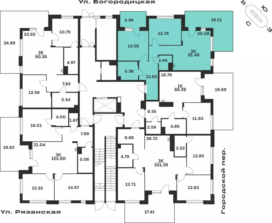 2-к кв. Тульская область, Тула ул. Богородицкая, 8В (91.49 м) - Фото 2