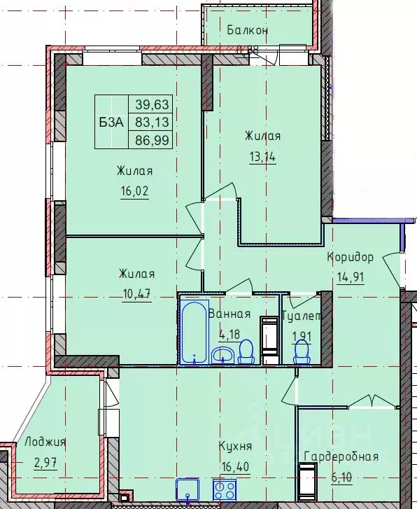 3-к кв. Ярославская область, Ярославль ул. Пашуковская, 9 (87.0 м) - Фото 2