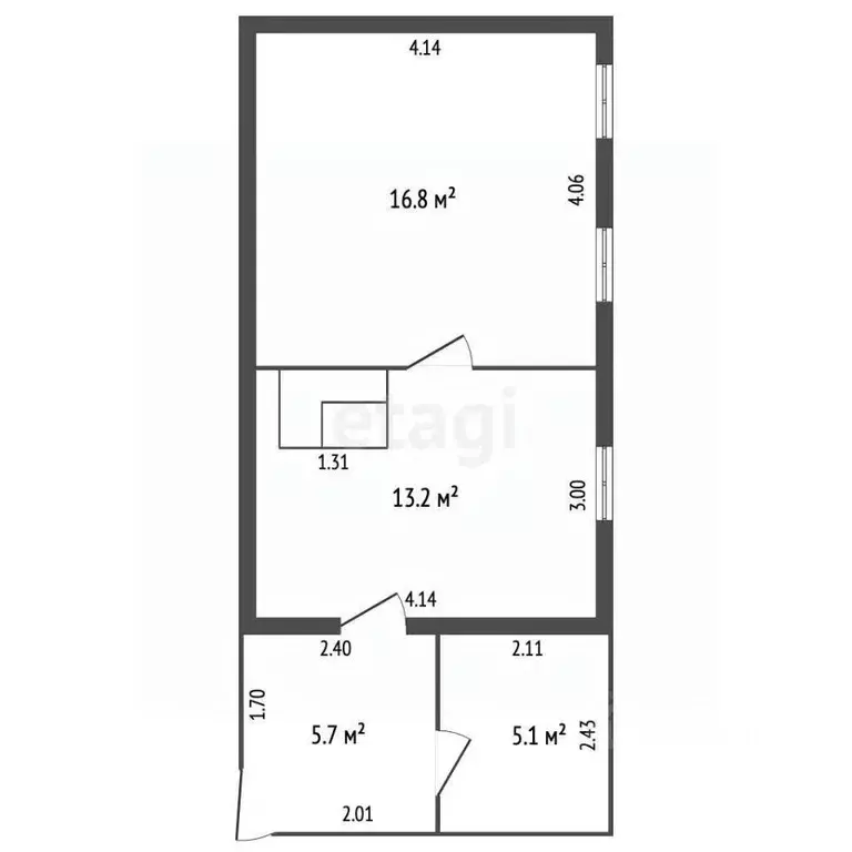 2-к кв. Саха (Якутия), с. Пригородный ул. Центральная, 21 (30.0 м) - Фото 2