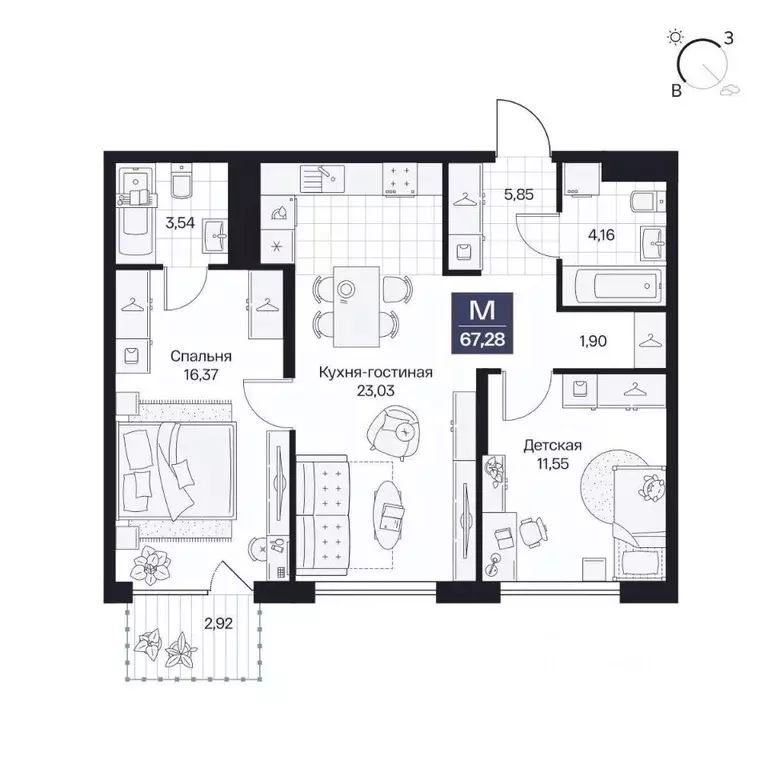 2-к кв. Волгоградская область, Волгоград просп. Имени В.И. Ленина, 59Г ... - Фото 1