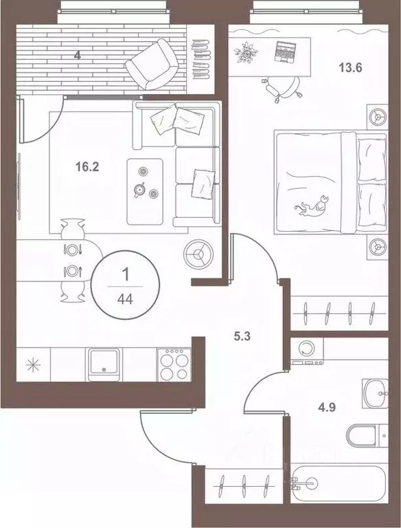 1-к кв. Пензенская область, Пенза Арбеково жилрайон, Дальнее Арбеково ... - Фото 1