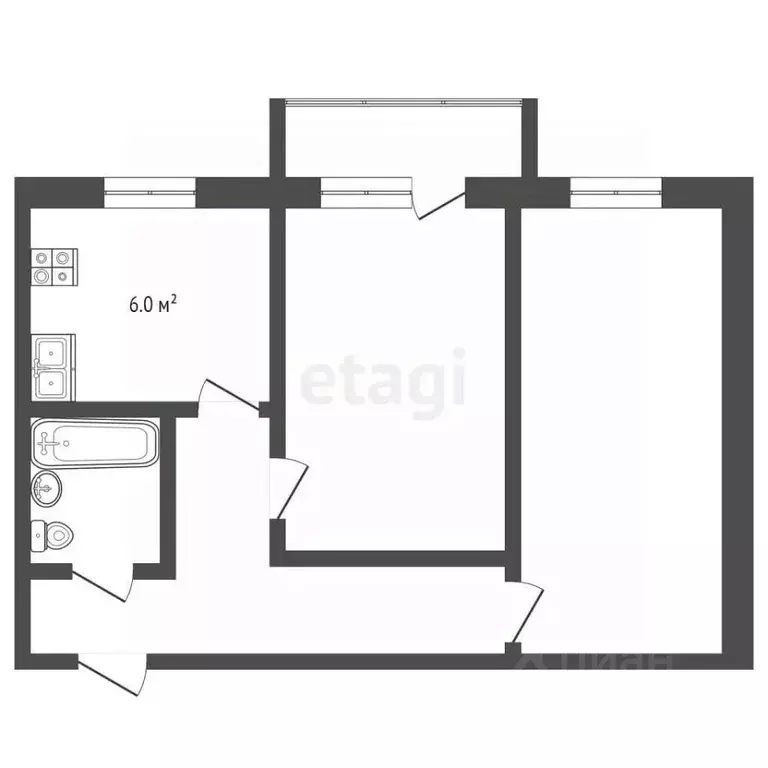 2-к кв. Челябинская область, Челябинск ш. Металлургов, 53А (42.0 м) - Фото 2