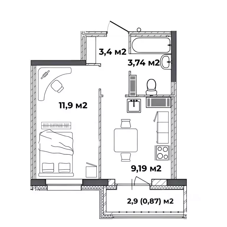 1-к кв. Ярославская область, Ярославль ул. Старая Костромская, 4 (29.1 ... - Фото 1
