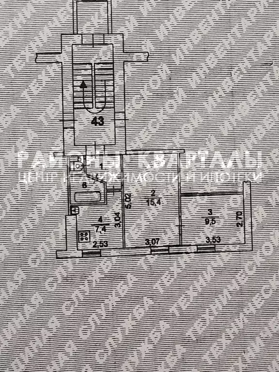 2-к. квартира, 38,4 м, 1/3 эт. - Фото 0