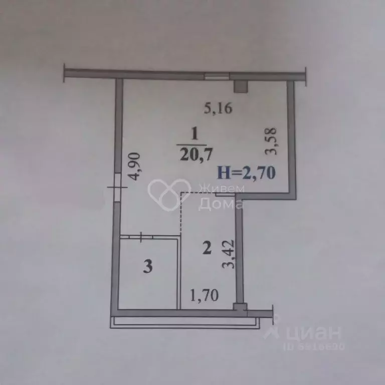 Студия Волгоградская область, Волгоград Жилгородок мкр, ул. ... - Фото 2