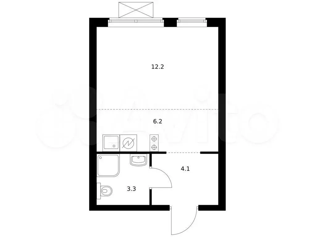 Квартира-студия, 25,8 м, 7/28 эт. - Фото 0